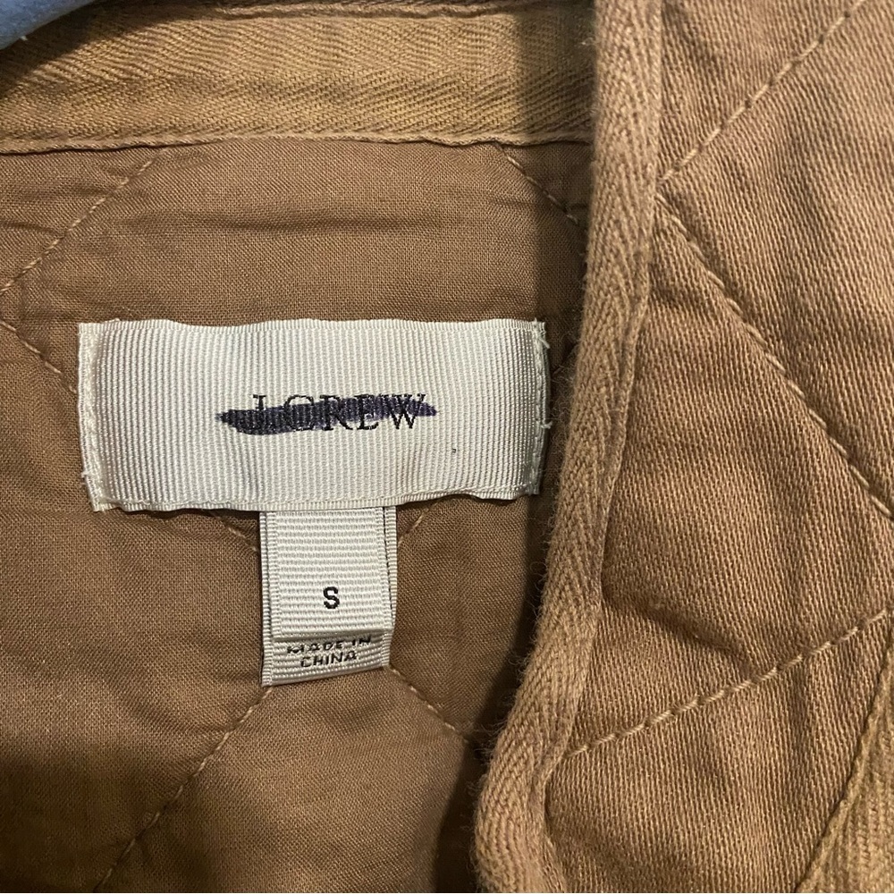 J. Crew Tan Quilted Snap Button Jacket size Small - Picture 5 of 9
